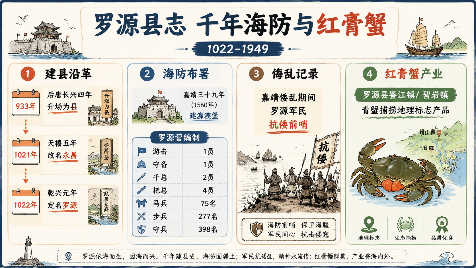 罗源县千年海防与红膏𣲘文化数据信息图