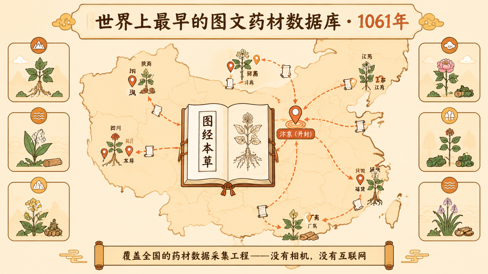 《图经本草》全国药材采集地图