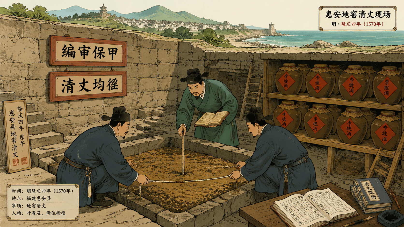隆庆四年福建惠安县地窖清丈现场